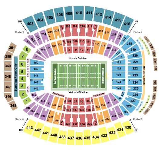 EverBank Stadium Gator Bowl Seating Chart